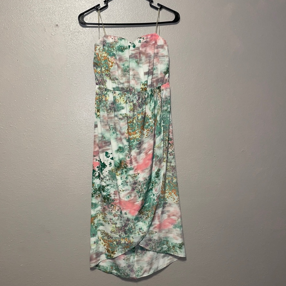 Brand New Lush Strapless Floral Print Dress